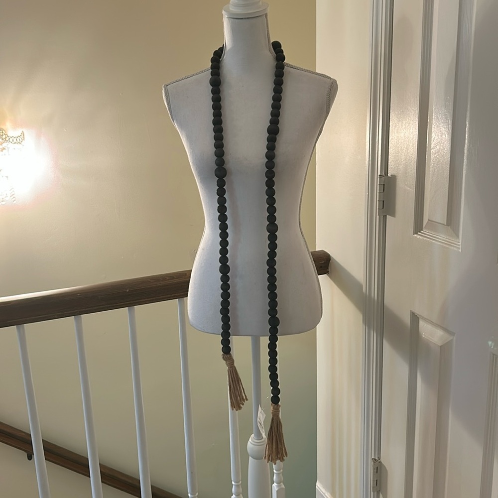 Garland 2 Black: Kirkland’s Home Beaded Garland with Tassels NWT!